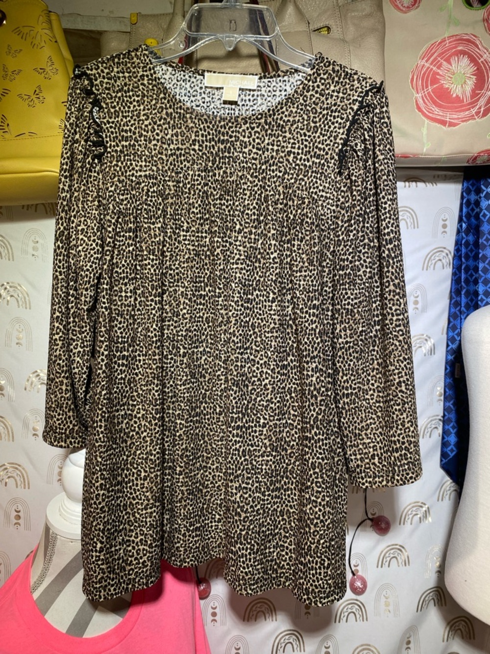 Michael Kors Beige and Black Leopard Print Tunic